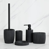 Black Bathroom Accessories Soap Dispenser Toothbrush Holder Tumbler Soap