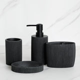 Black Bathroom Accessories Soap Dispenser Toothbrush Holder Tumbler Soap