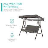 2pcs/set Garden Chairs Patio Swing Cover Set Waterproof UV-resistant Swing Canopy Seat