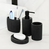 Black Bathroom Accessories Soap Dispenser Toothbrush Holder Tumbler Soap