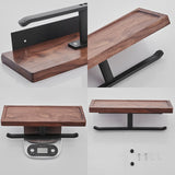 Roll Toilet Paper Holder with Wood Bathroom Black Phone Holder Bathroom Fixture