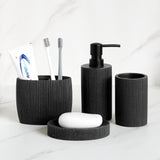 Black Bathroom Accessories Soap Dispenser Toothbrush Holder Tumbler Soap