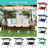 2pcs/set Garden Chairs Patio Swing Cover Set Waterproof UV-resistant Swing Canopy Seat