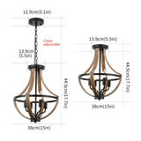 Light Adjustable Height Pendant Light Convertible Vintage Flush Mount Ceiling Light