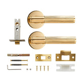 Doo room Brass Door Lever Set Knurled Privacy Passage Dummy Thumb turn Lock