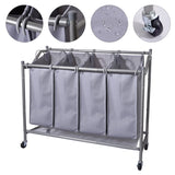 Classics Rolling Laundry Hamper, Heavy-Duty 4-Bag Laundry Sorter Cart, Laundry