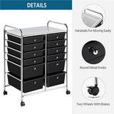 12 Drawer Rolling Storage Cart Organizer with Lockable Wheels