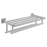 20-Inch Black Towel Rail Wall Mounted 304 Stainless Steel Towel Rack Shelves