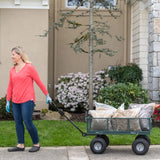 Steel Garden Cart with Removable Sides 700lb Capacity, 38” X 20” Towable