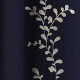 Luxurious Embroidered Cream Canvas Rattan Pattern Grommet Window Curtains
