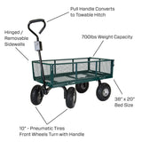 Steel Garden Cart with Removable Sides 700lb Capacity, 38” X 20” Towable