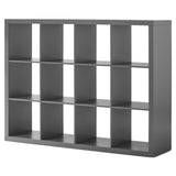 12-Cube Storage Organizer, Rustic Gray Wall Shelf Garage Cabinets