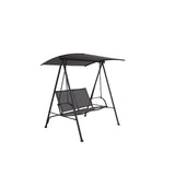 2 Person Steel Canopy Porch Swing - Black/Gray Adult Swing