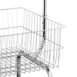 3 Tier Rolling Chrome Metal Laundry Cart with Hanging Bar