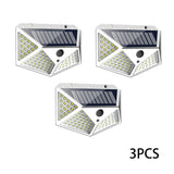 Solar Light Outdoor 100 LED Wall Lamp PIR Motion Sensor Lamp Waterproof