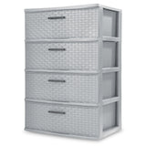 Sterilite 4 Drawer Wide Weave Tower Storage Cabinet