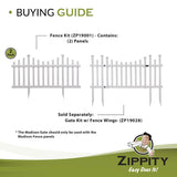 Zippity Outdoor Products Madison No-Dig Vinyl Fence Kit (30in X 56in) (2 Pack)