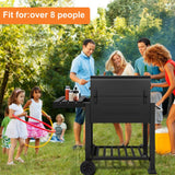 Outdoor Smoker with Side Tables Backyard Griller Party Black BBQ Picnic Patio Cooking