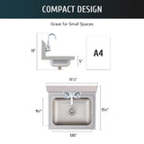 Wall Mount Kitchen Sink Faucet for Home Bar Kitchen Laundry Room