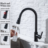 Black Kitchen Tap Pull Out Kitchen Sink Mixer Tap Brushed Nickle Stream Sprayer Head