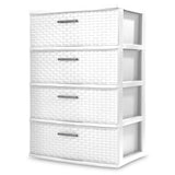 Sterilite 4 Drawer Wide Weave Tower Storage Cabinet