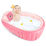 Inflatable Baby Bathtub Chair Cute Bear Infant Bathing Seat Tubs Non-Slip Swimming Pool