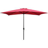 Crank Rectangular Patio Umbrella, Family Yard Sun Umbrella