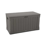 Heavy-Duty 116 Gallon Plastic Deck Box, Desert Sand Storage Organizer