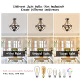 Light Adjustable Height Pendant Light Convertible Vintage Flush Mount Ceiling Light