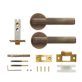 Doo room Brass Door Lever Set Knurled Privacy Passage Dummy Thumb turn Lock