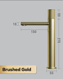 Brass black bathroom faucet round hand washing toilet table under high-end