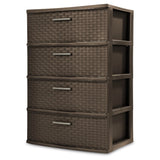 Sterilite 4 Drawer Wide Weave Tower Storage Cabinet