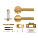 Doo room Brass Door Lever Set Knurled Privacy Passage Dummy Thumb turn Lock