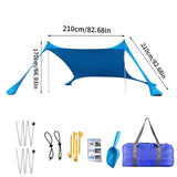 Lightweight Beach Sunshade Awning Portable Sunshade Tent Large Family Canopy