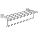 20-Inch Black Towel Rail Wall Mounted 304 Stainless Steel Towel Rack Shelves