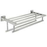 20-Inch Black Towel Rail Wall Mounted 304 Stainless Steel Towel Rack Shelves