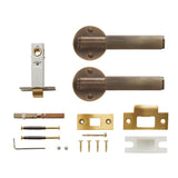 Doo room Brass Door Lever Set Knurled Privacy Passage Dummy Thumb turn Lock