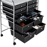 12 Drawer Rolling Storage Cart Organizer with Lockable Wheels