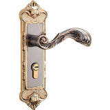 Golden Interior Door Handle Lock Security Anti-Theft Modern Bedroom Wooden Door