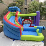 Inflatable Bouncer With Slide Water Spray Games For Children From 2 To 8 Years Old