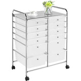 12 Drawer Rolling Storage Cart Organizer with Lockable Wheels