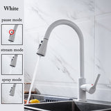 Black Kitchen Tap Pull Out Kitchen Sink Mixer Tap Brushed Nickle Stream Sprayer Head