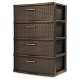 Sterilite 4 Drawer Wide Weave Tower Storage Cabinet