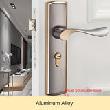 Golden Interior Door Handle Lock Security Anti-Theft Modern Bedroom Wooden Door