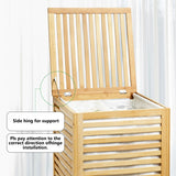 Bamboo Laundry Hamper with Lid,2-Section 120L Laundry Basket with Removable Liner