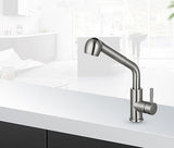 Black Kitchen Tap Pull Out Kitchen Sink Mixer Tap Brushed Nickle Stream Sprayer Head