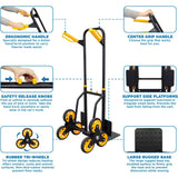 Stair Climber Hand Truck and Dolly, 330 Lb Capacity Heavy-Duty Trolley Cart with Telescoping