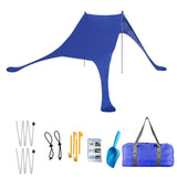 Lightweight Beach Sunshade Awning Portable Sunshade Tent Large Family Canopy