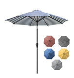 9ft Outdoor Aluminum Patio Umbrella, with Push Button Tilt and Crank for Shade