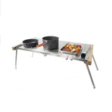 Folding IGT BBQ Grill Stoves Gas Burner Portable IGT Wood Metal Table Accessory